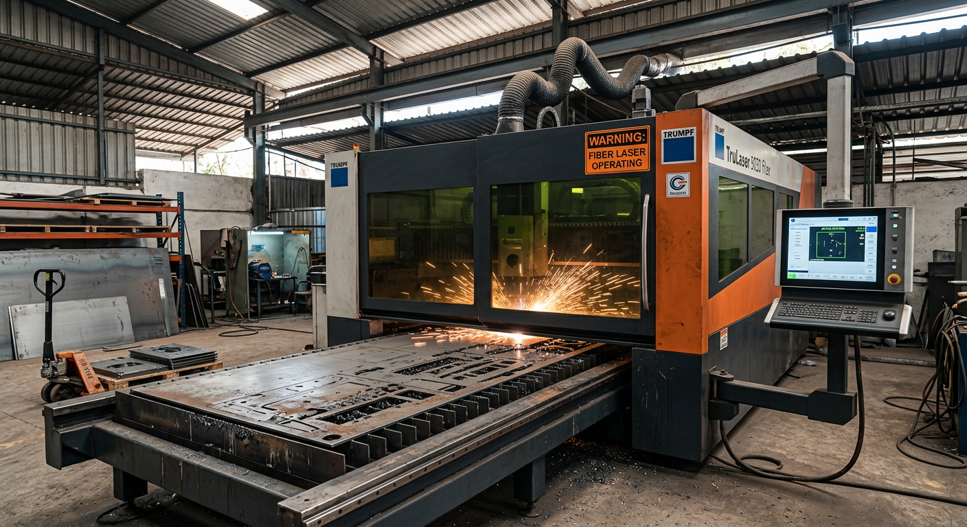 A-fiber-laser-cutting-machine